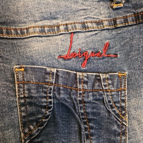 Desigual Women's Boyfriend Jeans in Blue with Multicolor Patchwork - Picture 7 of 11